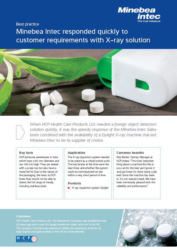 X-ray solutions in the industrial production of sweeteners - Sartorius Croatia