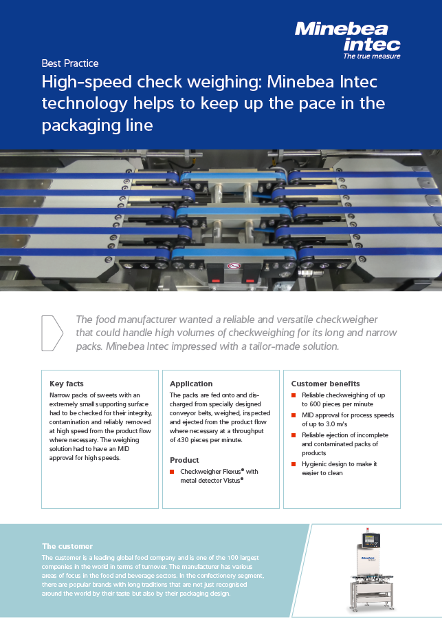 High-speed check weighing: Minebea Intec technology in the packaging line - Sartorius Croatia