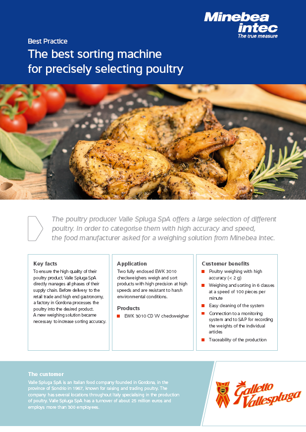 Sorting machine for precisely selecting poultry - Sartorius Croatia