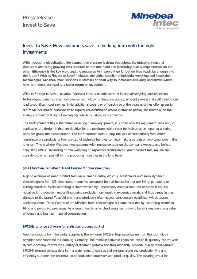 Invest to Save: How customers save in the long term with the right investments - Sartorius Croatia