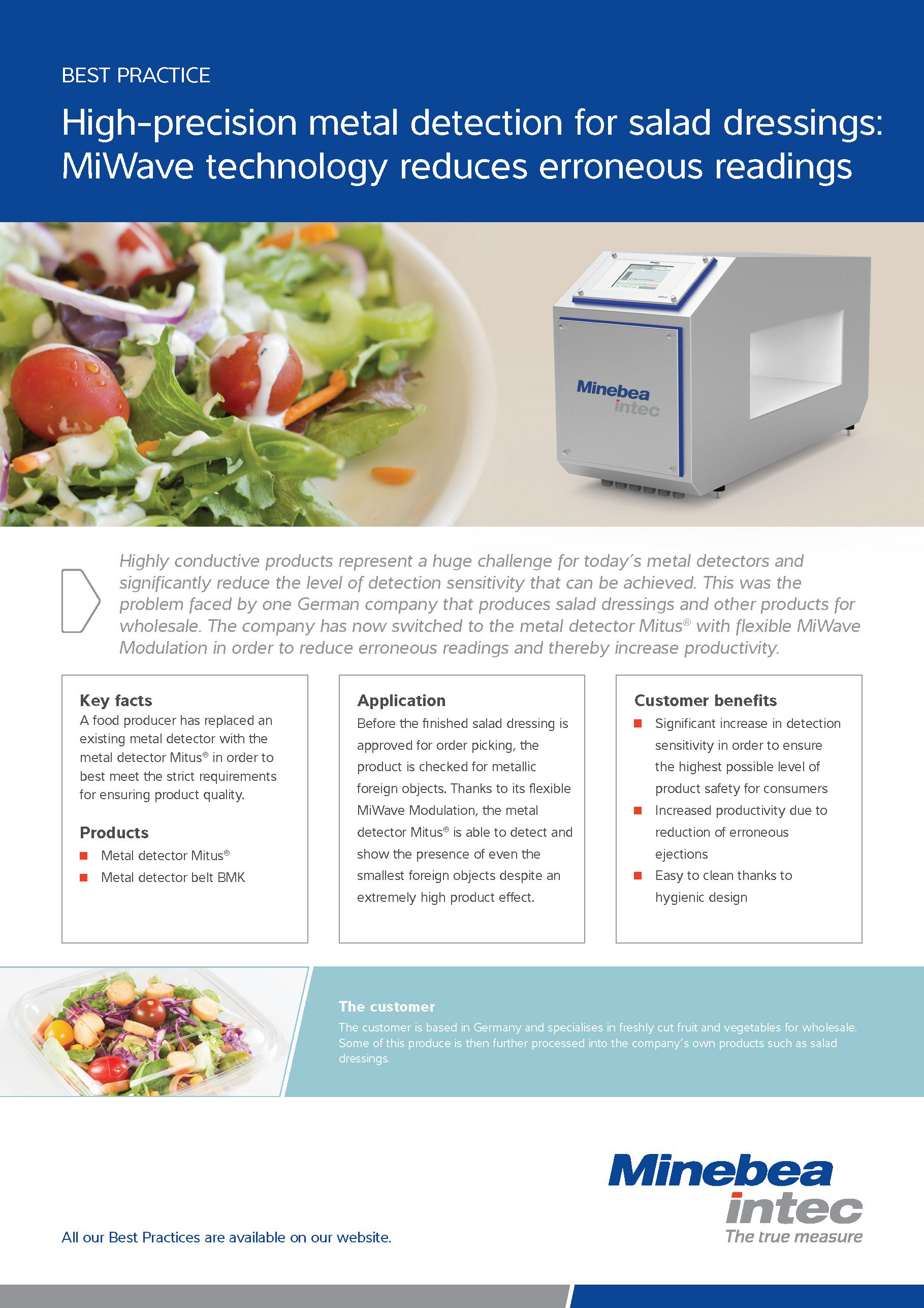 High-precision metal detection for salad dressings: MiWave technology reduces erroneous readings - Sartorius Croatia