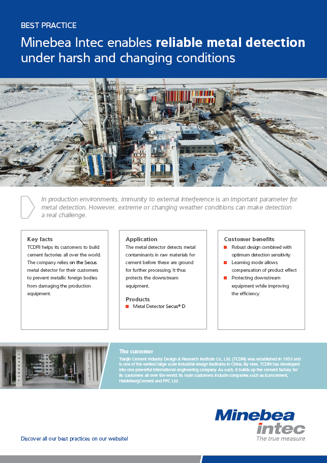 Minebea Intec enables reliable metal detection under harsh and changing conditions - Sartorius Croatia