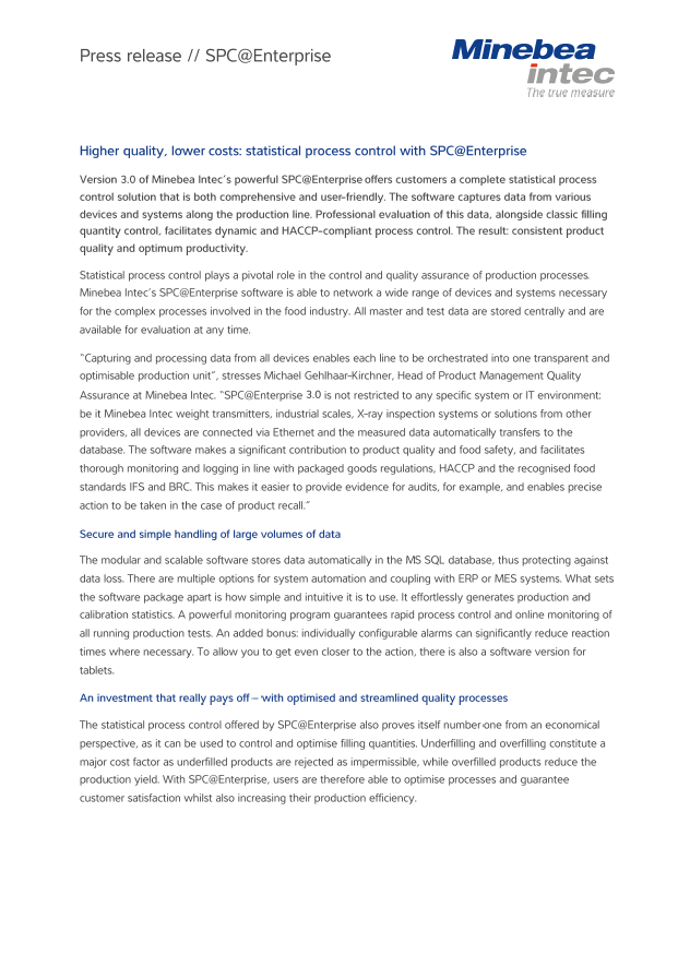 Statistical process control with SPC@Enterprise software - Sartorius Croatia