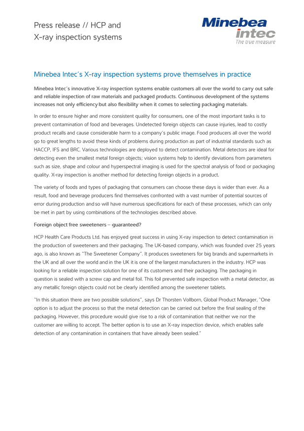 X-ray inspection systems in practise - Sartorius Croatia