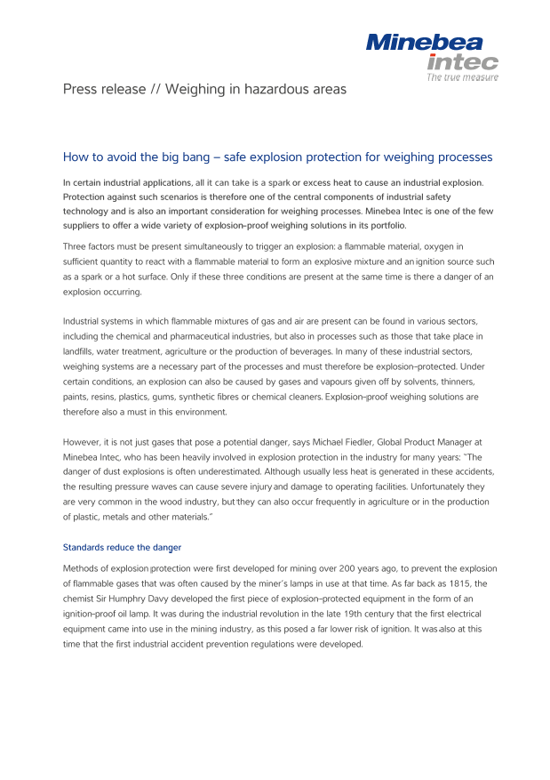 Weighing in hazardous areas - Sartorius Croatia